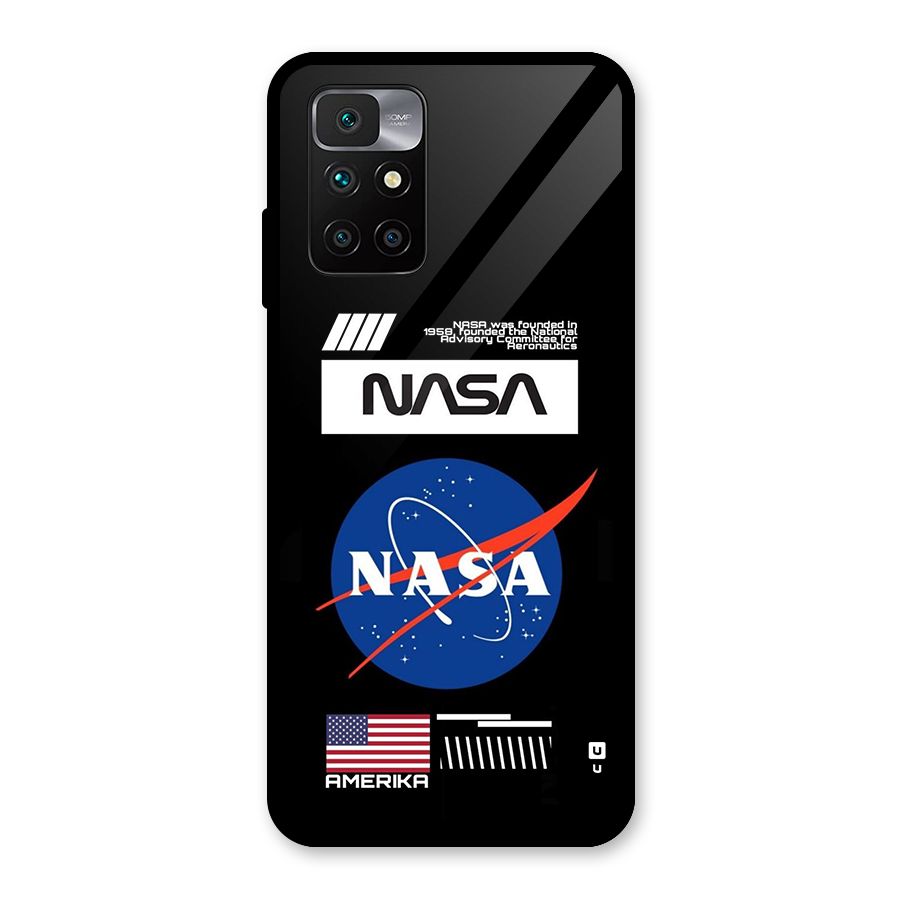 Nasa Zone Glass Back Case for Redmi 10 Prime