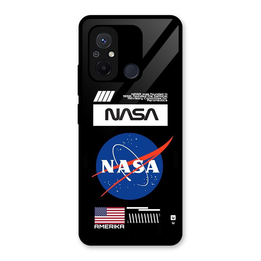Nasa Zone Glass Back Case for Redmi 12C