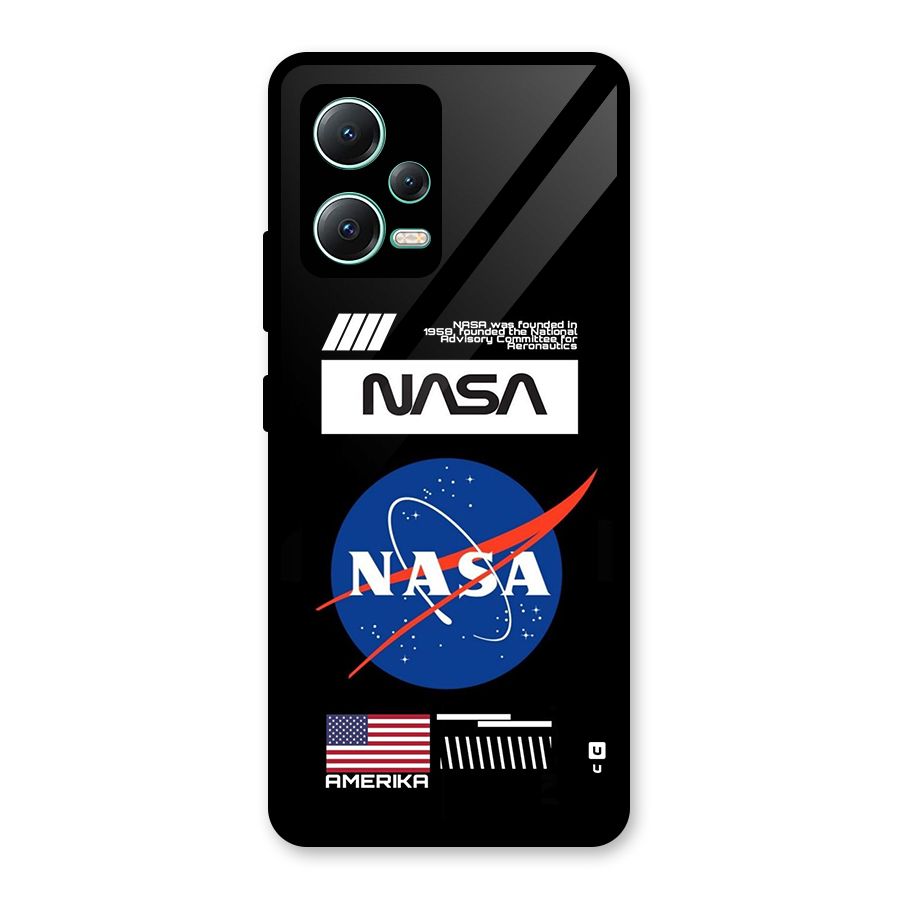 Nasa Zone Glass Back Case for Redmi Note 12 5G