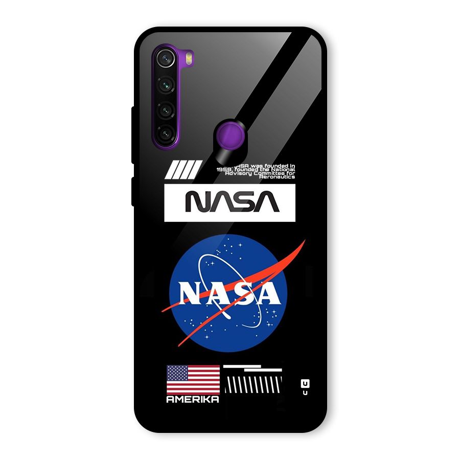 Nasa Zone Glass Back Case for Redmi Note 8