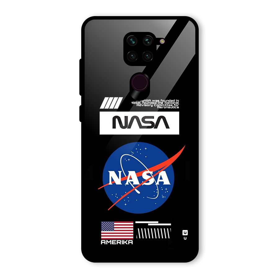 Nasa Zone Glass Back Case for Redmi Note 9