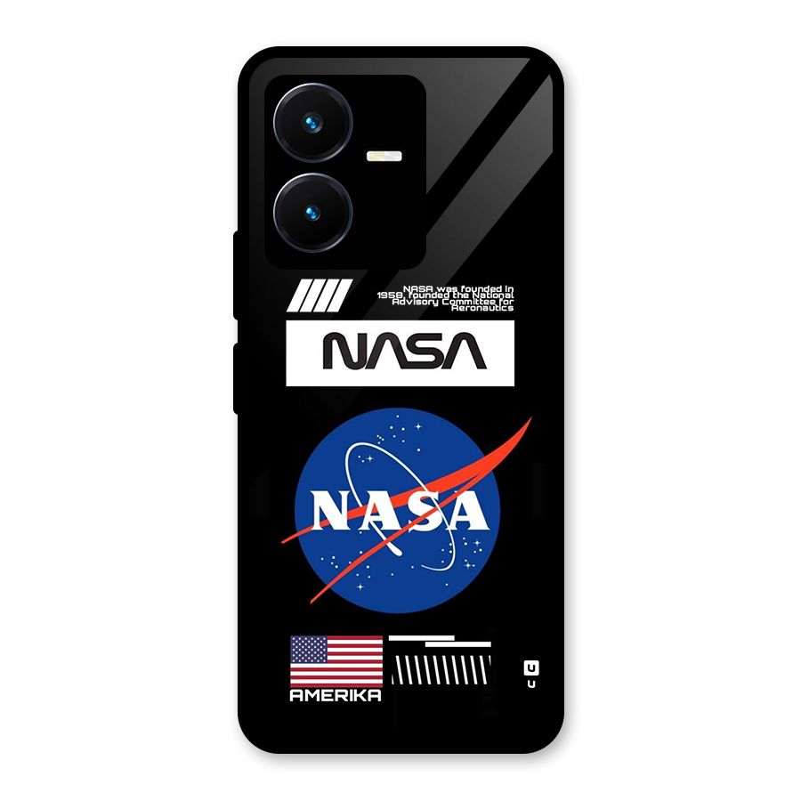 Nasa Zone Glass Back Case for Vivo Y22s