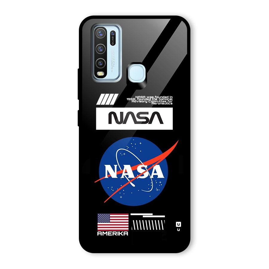 Nasa Zone Glass Back Case for Vivo Y30
