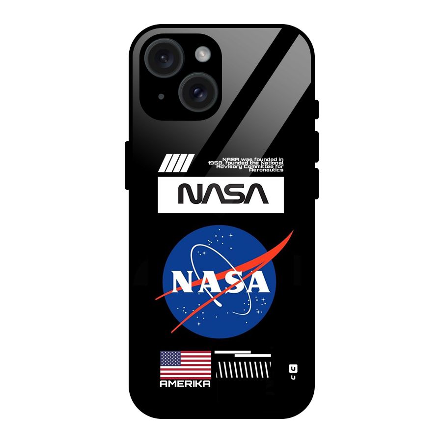 Nasa Zone Glass Back Case for iPhone 15