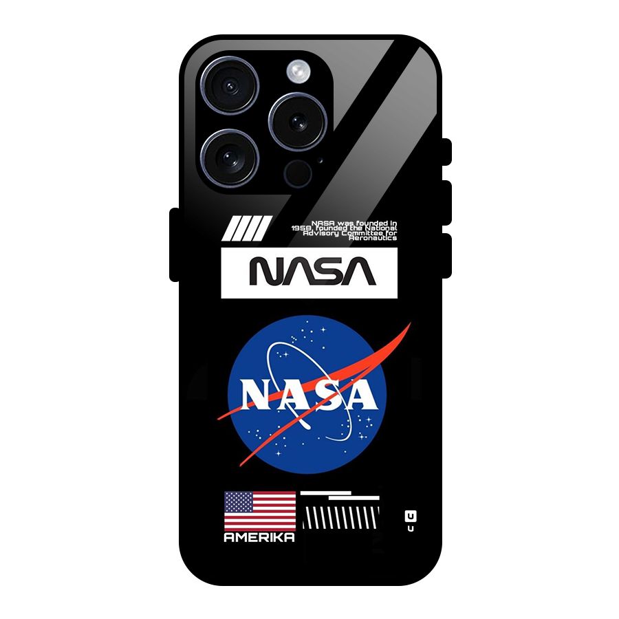 Nasa Zone Glass Back Case for iPhone 15 Pro