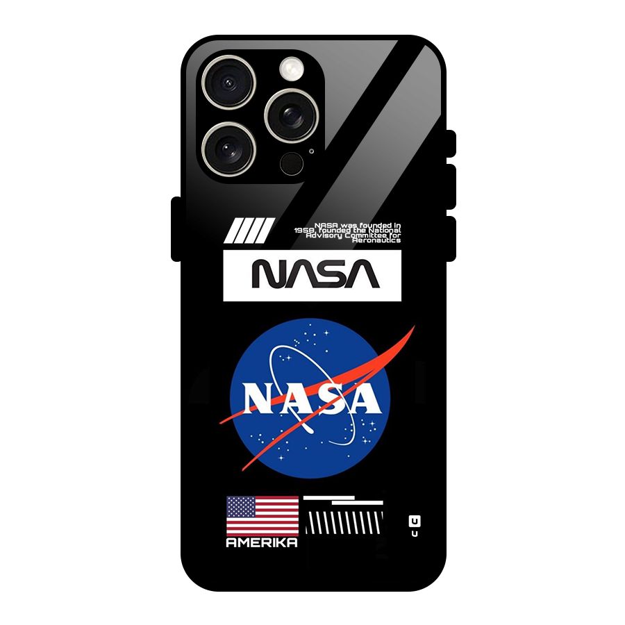 Nasa Zone Glass Back Case for iPhone 15 Pro Max