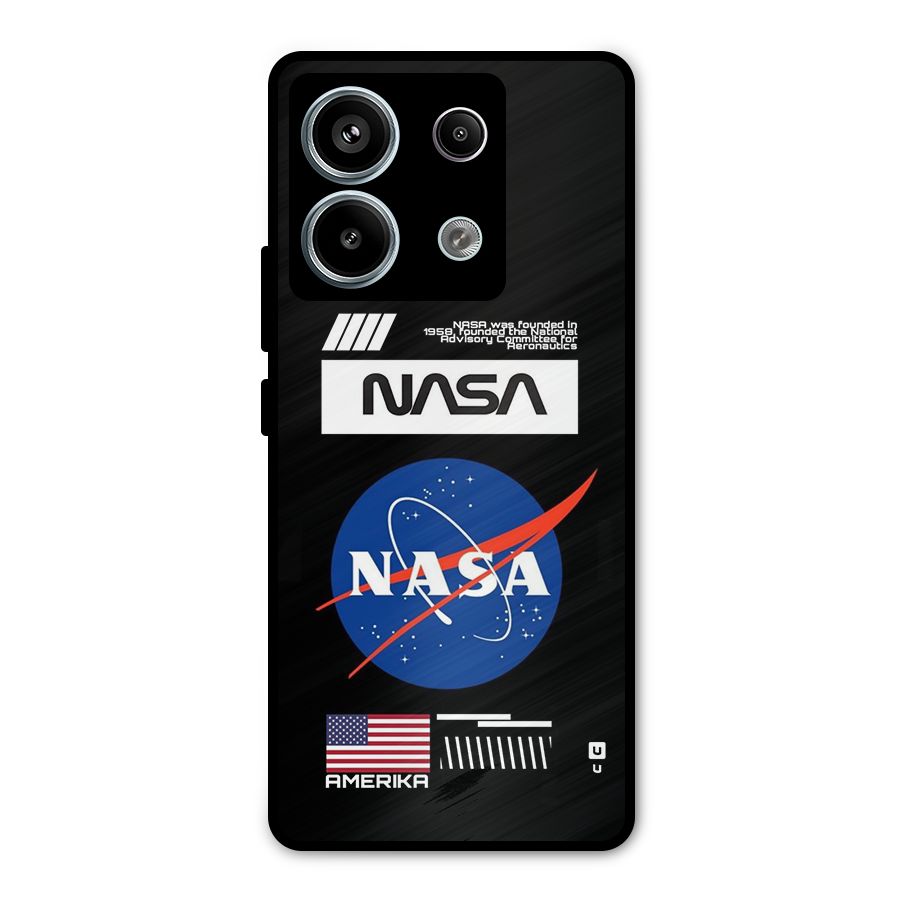 Nasa Zone Metal Back Case for Redmi Note 13 Pro 5G