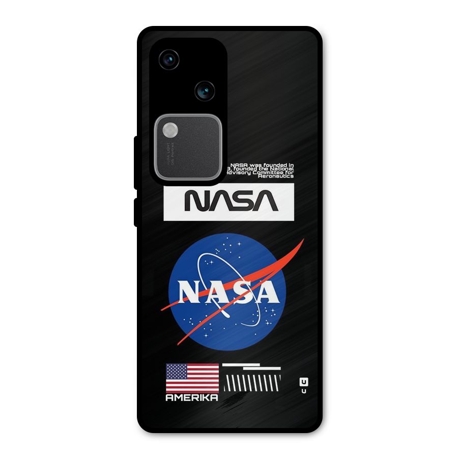 Nasa Zone Metal Back Case for Vivo V30 Pro