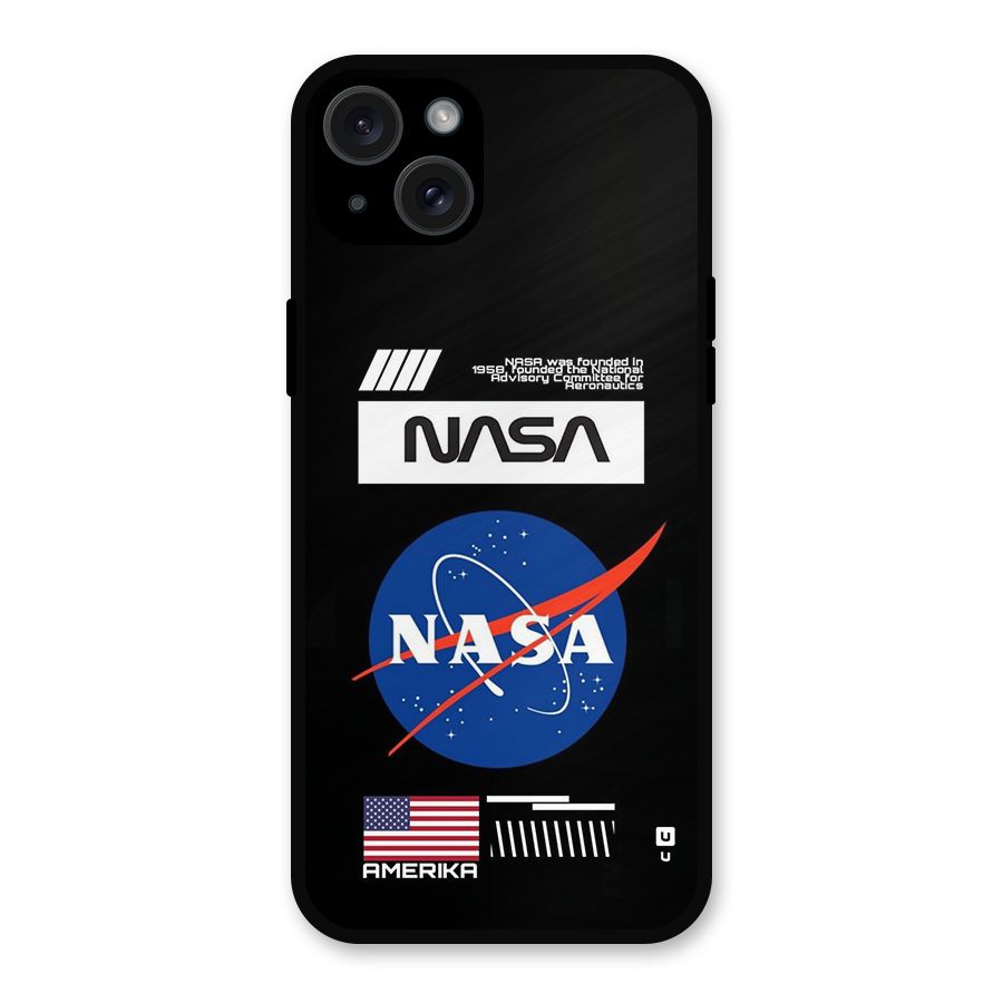 Nasa Zone Metal Back Case for iPhone 15 Plus