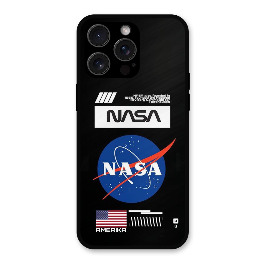Nasa Zone Metal Back Case for iPhone 15 Pro Max