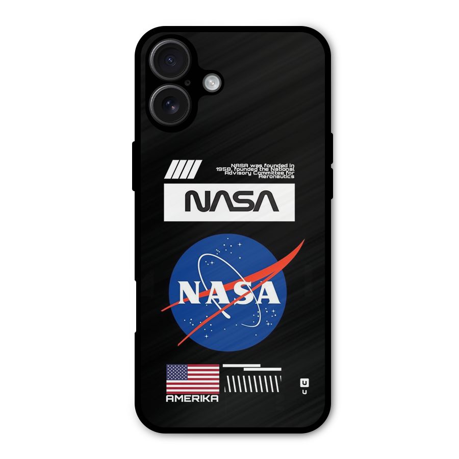 Nasa Zone Metal Back Case for iPhone 16 Plus