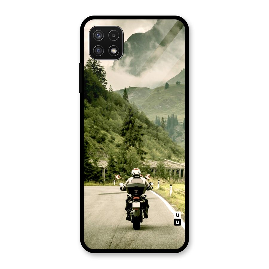 Nature Bike Glass Back Case for Galaxy A22 5G