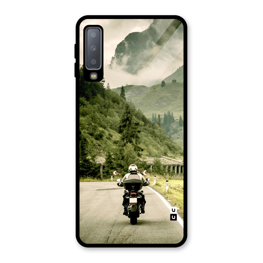 Nature Bike Glass Back Case for Galaxy A7 (2018)