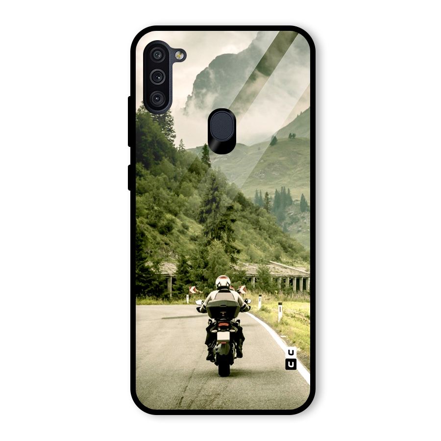 Nature Bike Glass Back Case for Galaxy M11