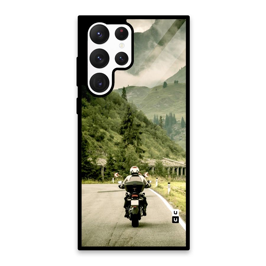 Nature Bike Glass Back Case for Galaxy S22 Ultra 5G