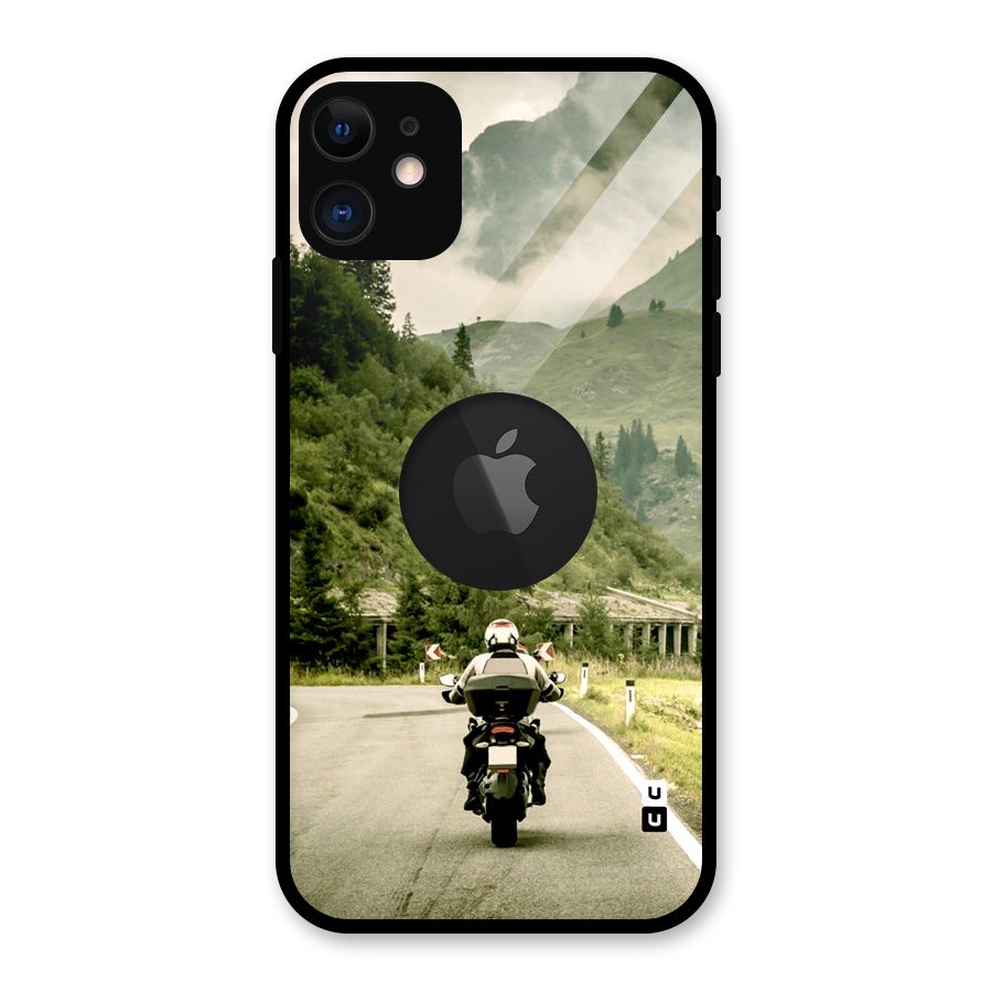 Nature Bike Glass Back Case for iPhone 11 Logo Cut