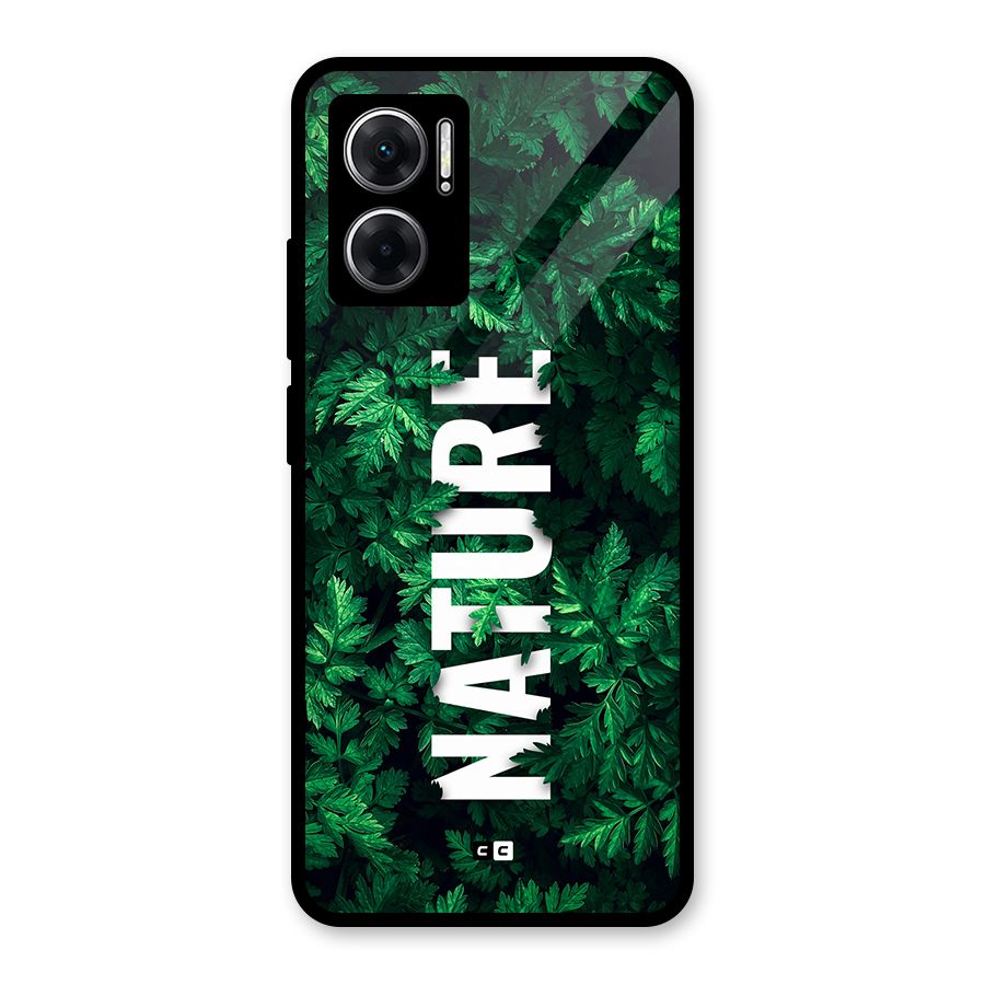 Nature Leaves Glass Back Case for Redmi 11 Prime 5G