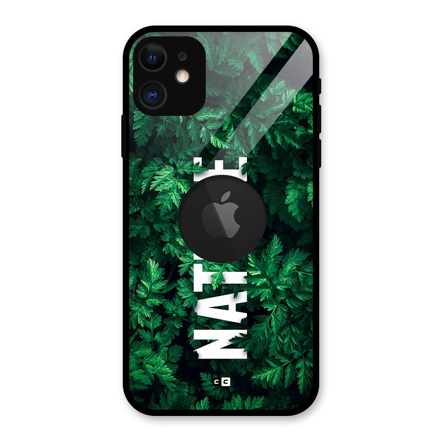 Nature Leaves Glass Back Case for iPhone 11 Logo Cut