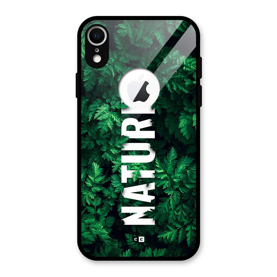 Nature Leaves Glass Back Case for iPhone XR Logo Cut