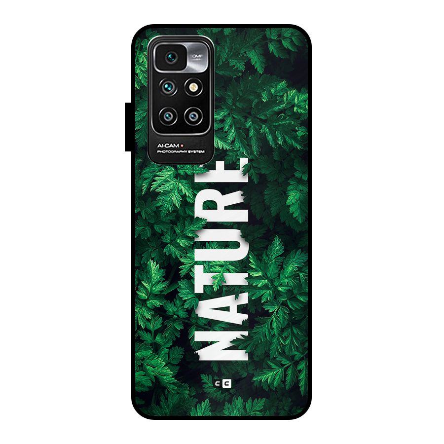 Nature Leaves Metal Back Case for Redmi 10 Prime