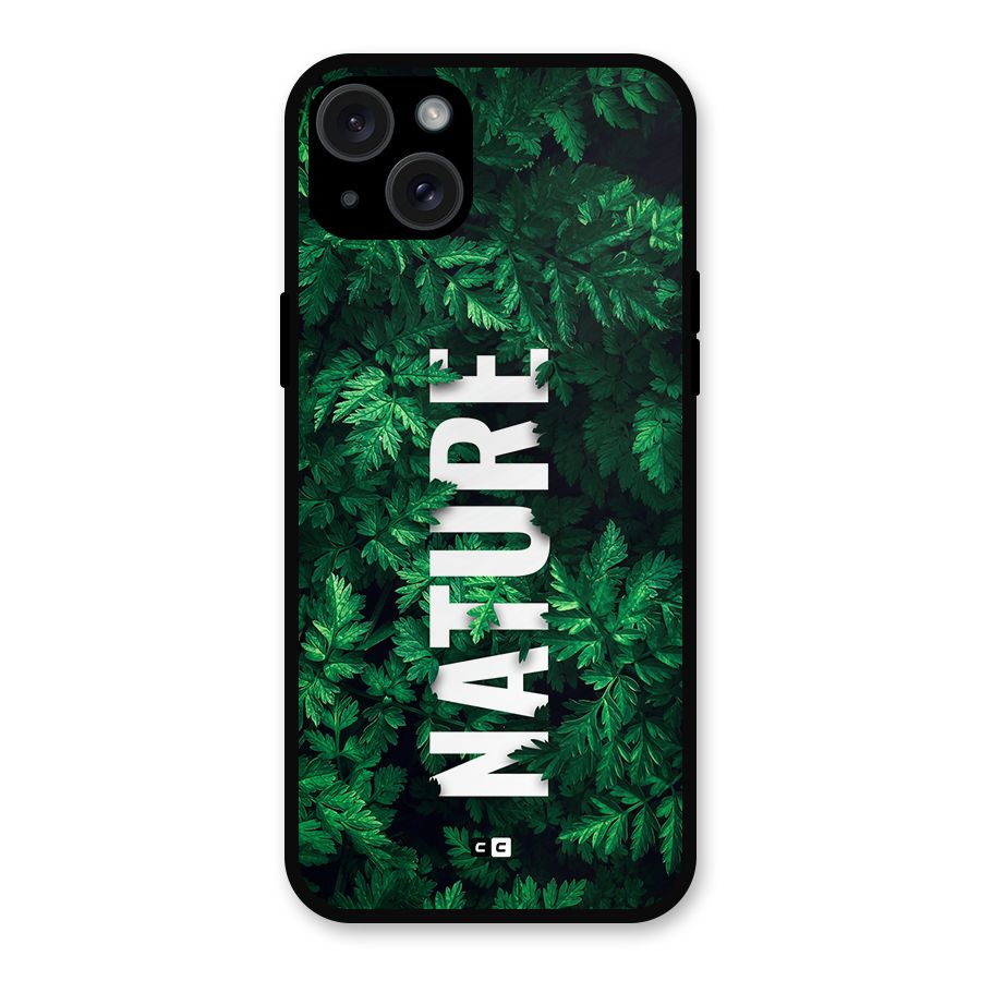 Nature Leaves Metal Back Case for iPhone 15 Plus