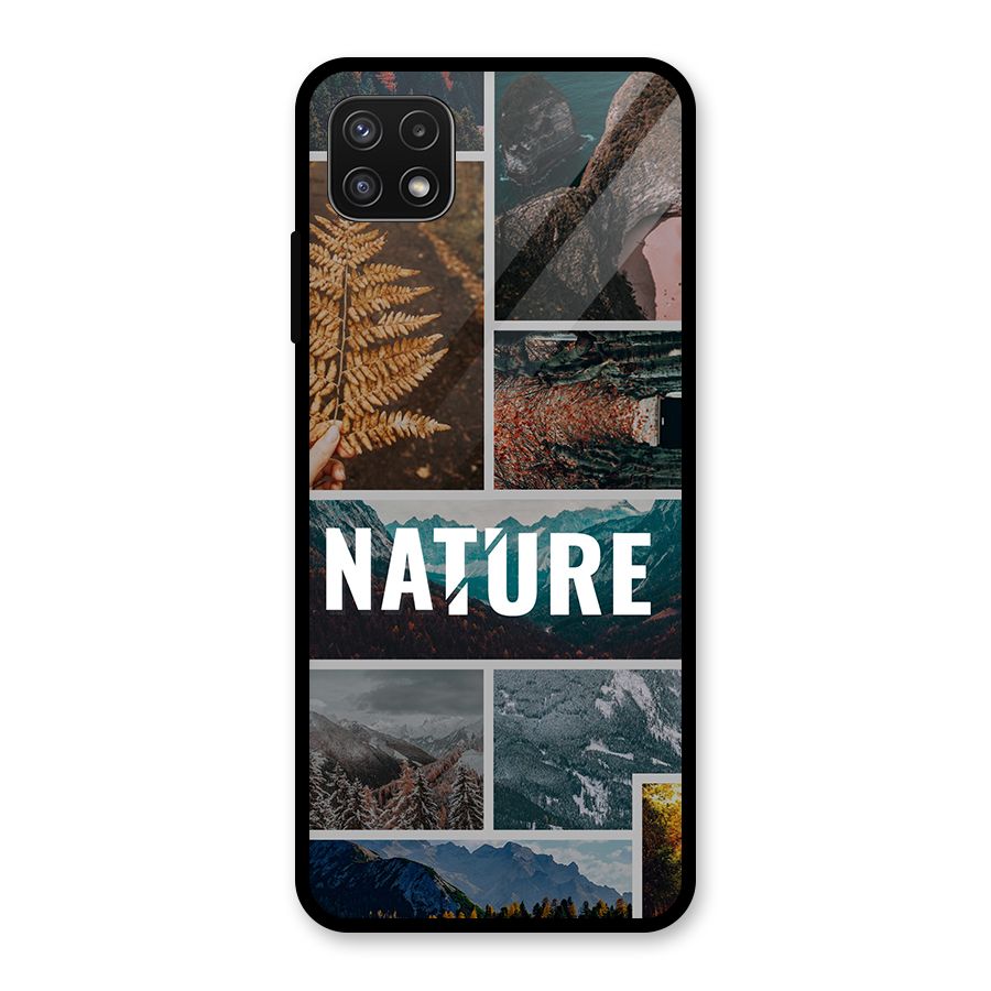 Nature Travel Glass Back Case for Galaxy A22 5G