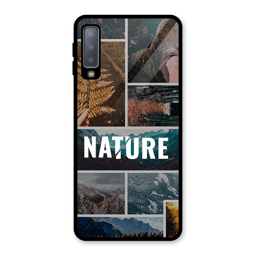 Nature Travel Glass Back Case for Galaxy A7 (2018)