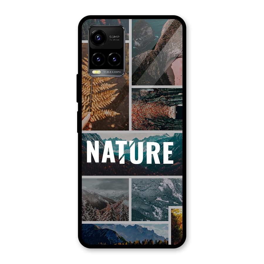 Nature Travel Glass Back Case for Vivo Y21G