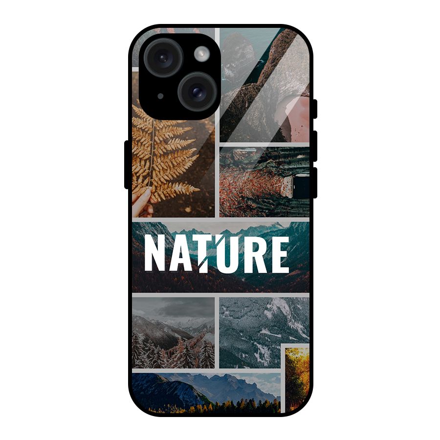 Nature Travel Glass Back Case for iPhone 15