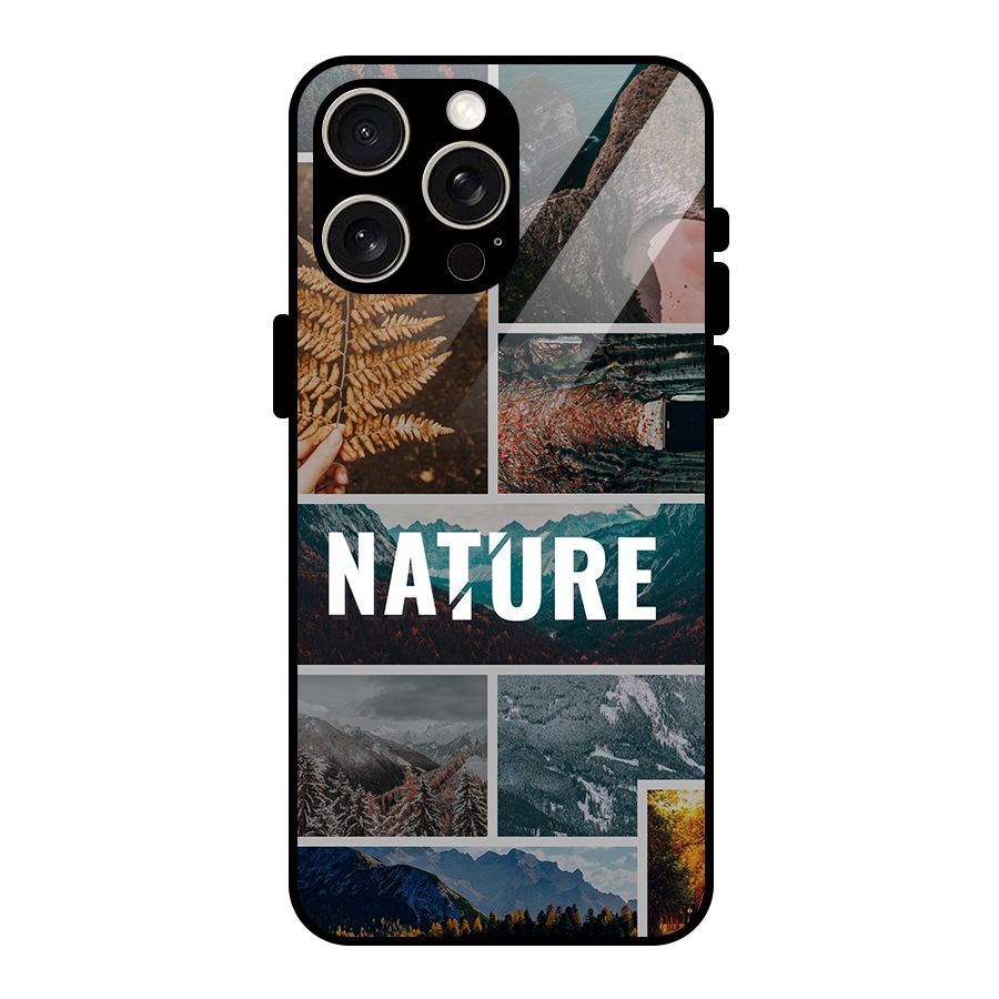 Nature Travel Glass Back Case for iPhone 15 Pro Max