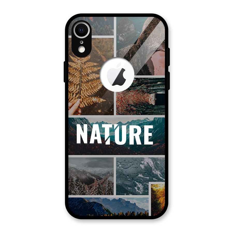 Nature Travel Glass Back Case for iPhone XR Logo Cut