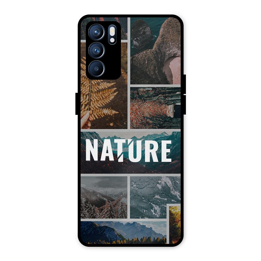 Nature Travel Metal Back Case for Oppo Reno6 5G