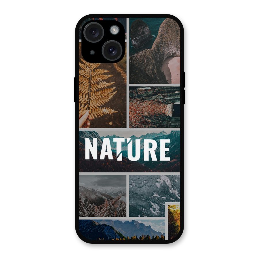 Nature Travel Metal Back Case for iPhone 15 Plus
