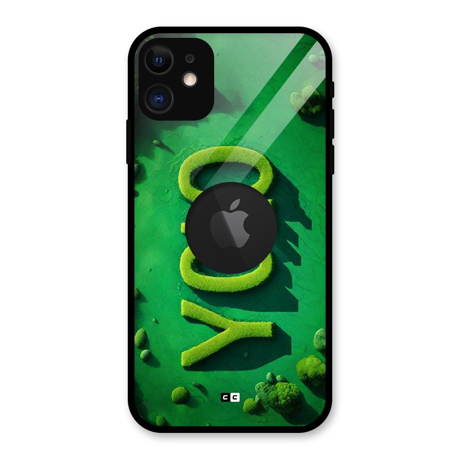 Nature Yolo Glass Back Case for iPhone 11 Logo Cut