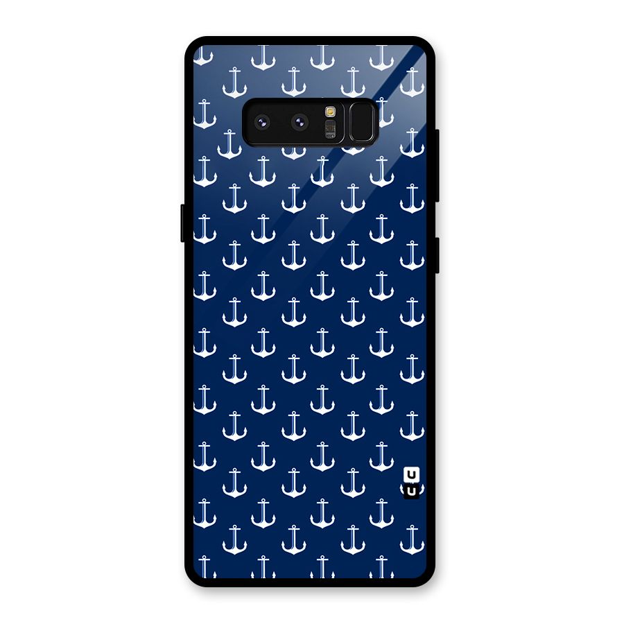 Nautical Pattern Glass Back Case for Galaxy Note 8