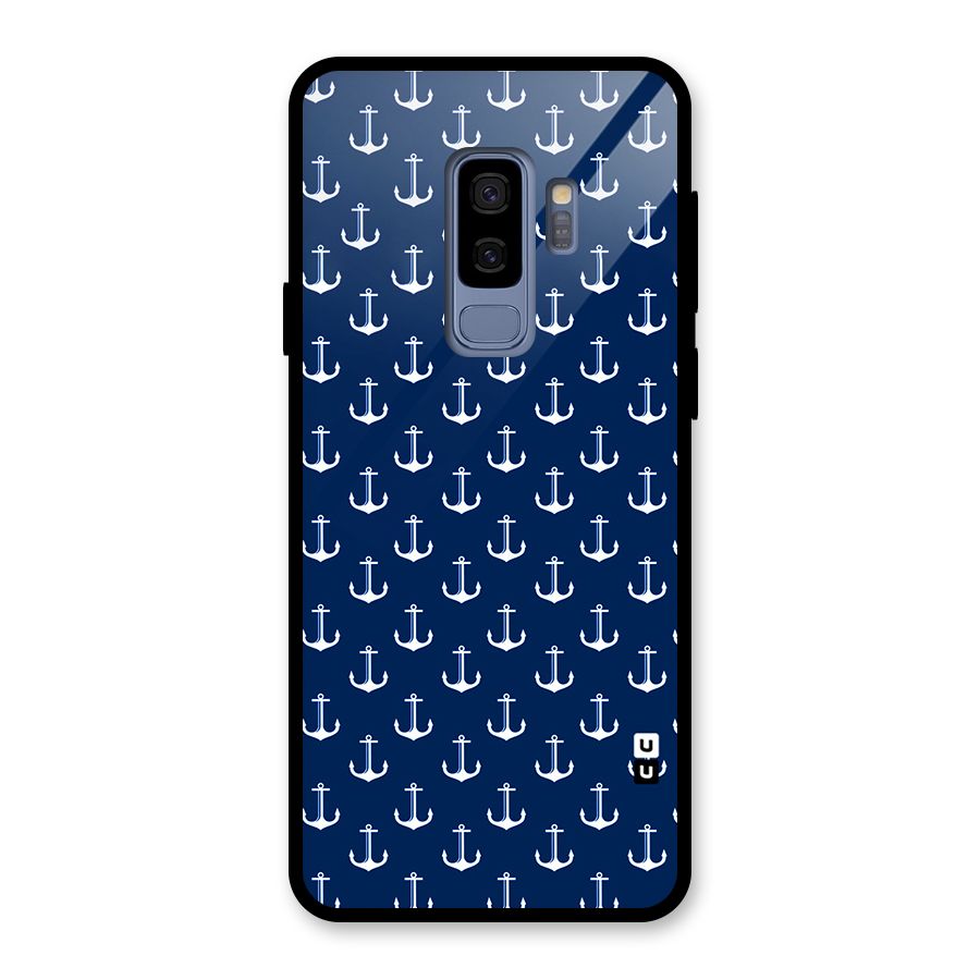 Nautical Pattern Glass Back Case for Galaxy S9 Plus