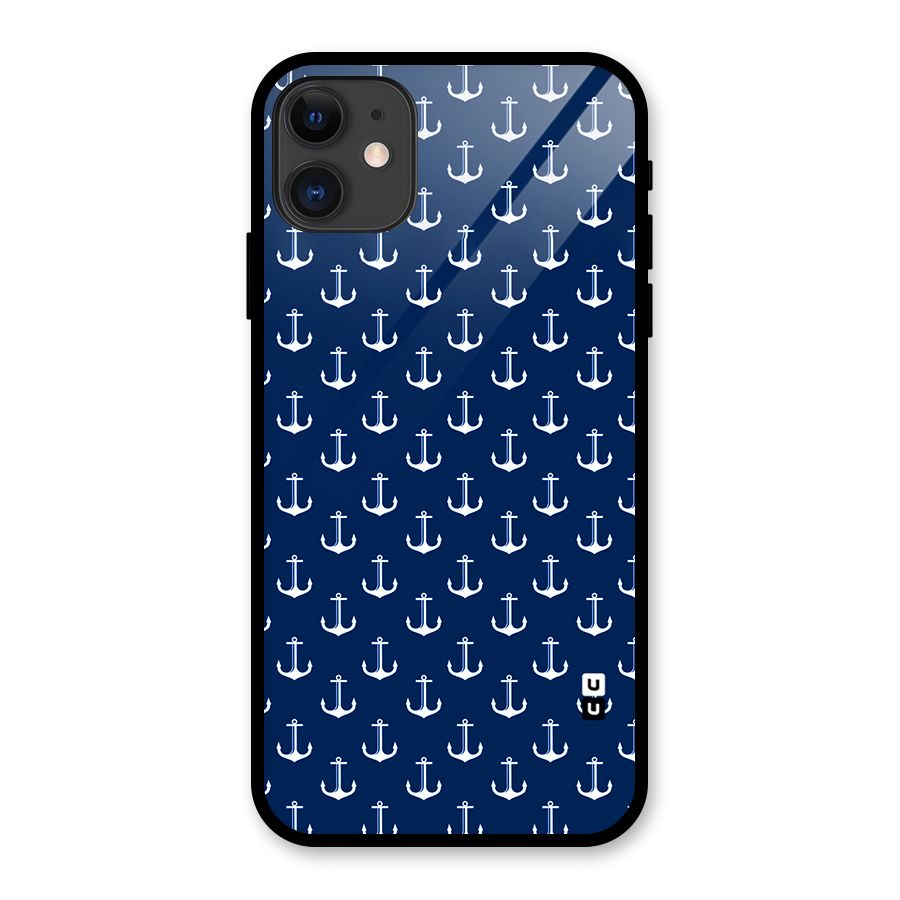 Nautical Pattern Glass Back Case for iPhone 11