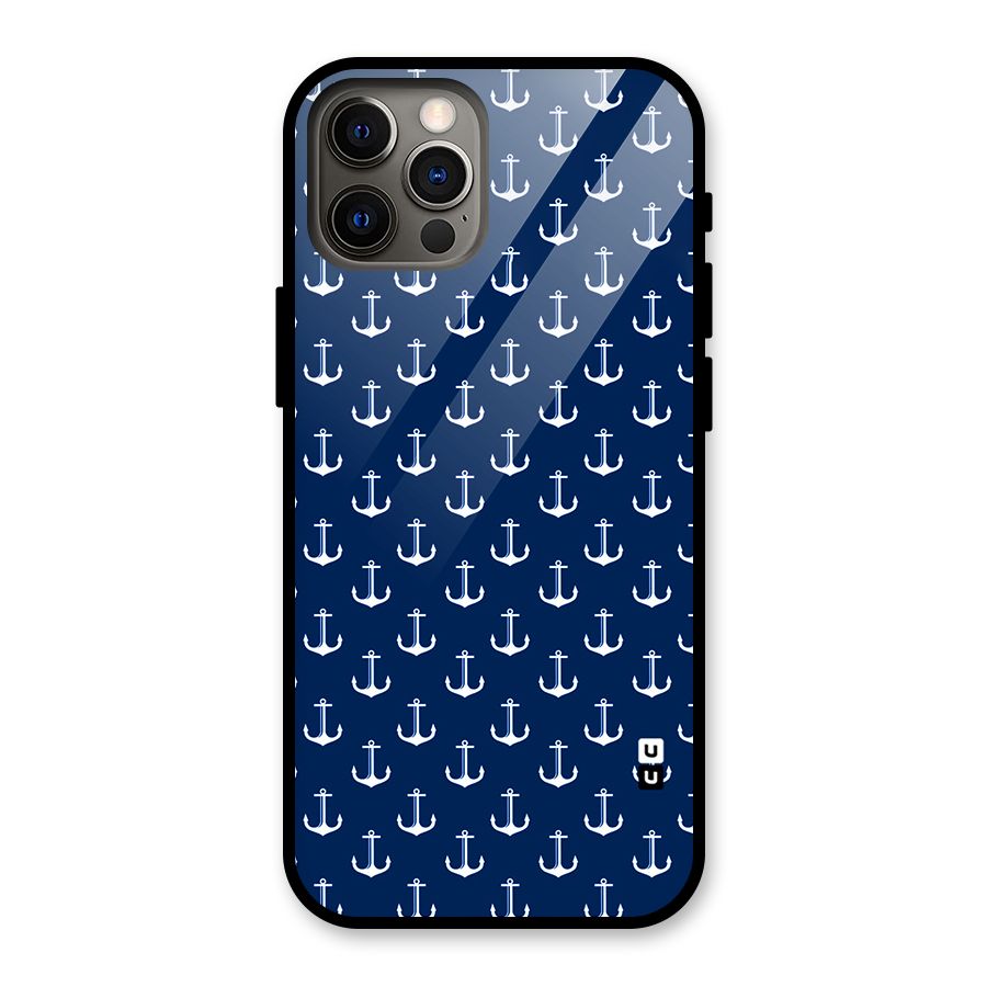 Nautical Pattern Glass Back Case for iPhone 12 Pro