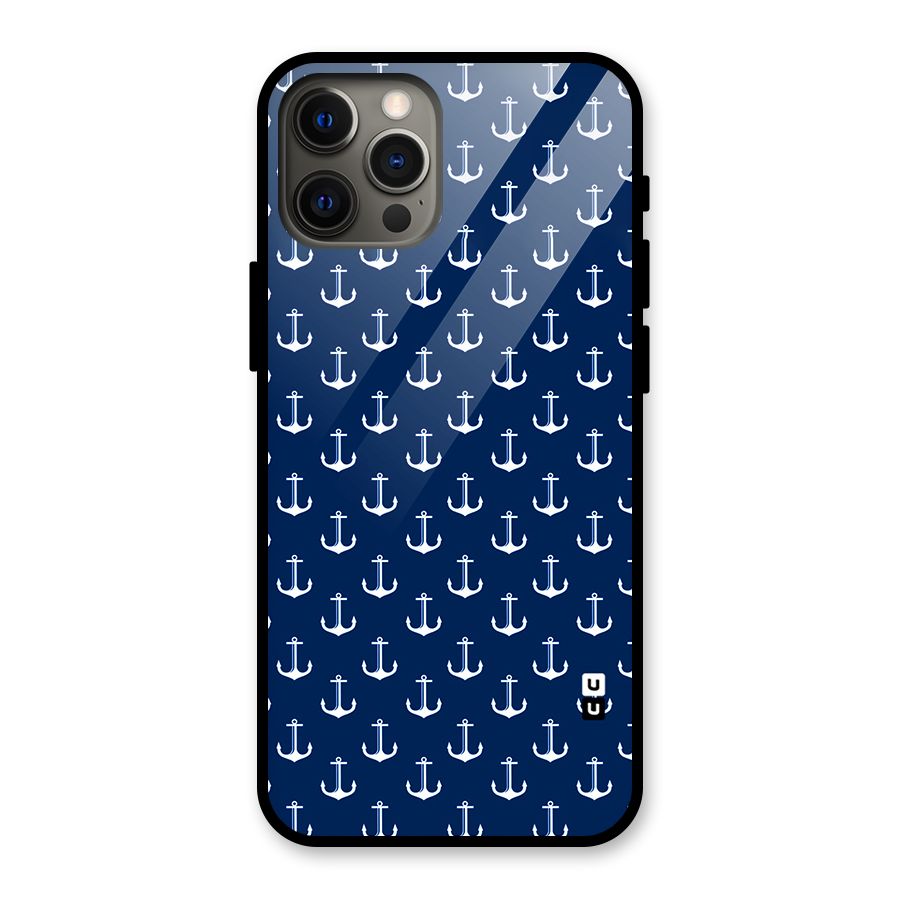 Nautical Pattern Glass Back Case for iPhone 12 Pro Max