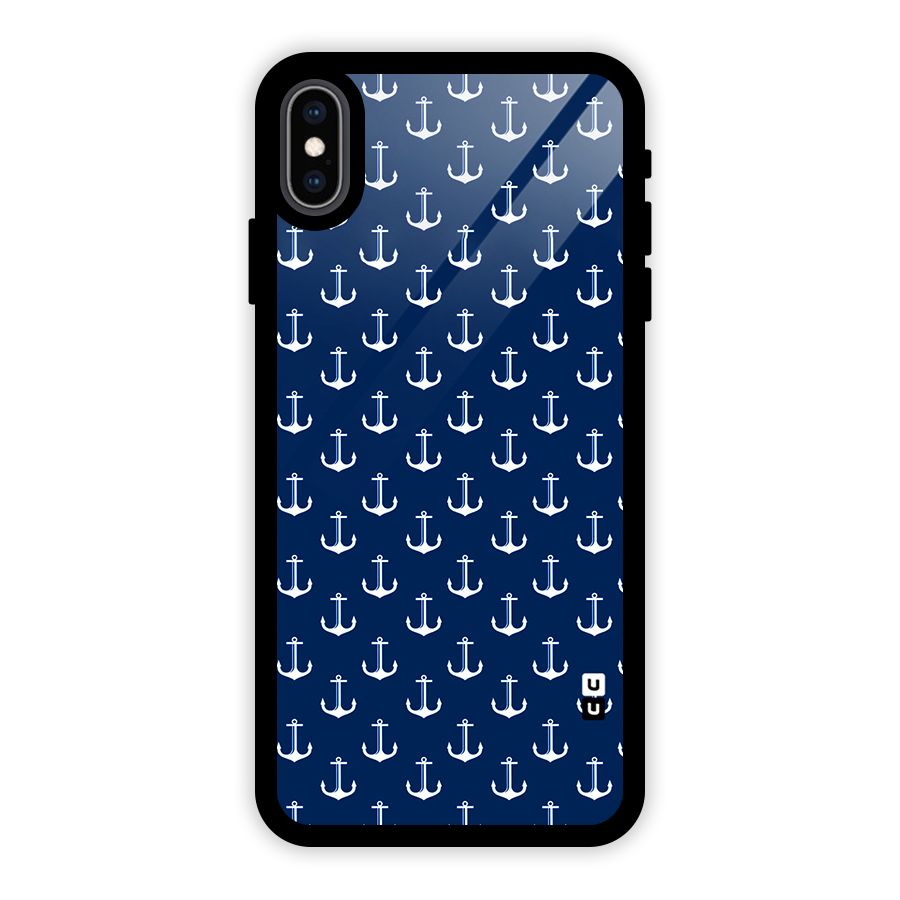 Nautical Pattern Glass Back Case for iPhone XS Max