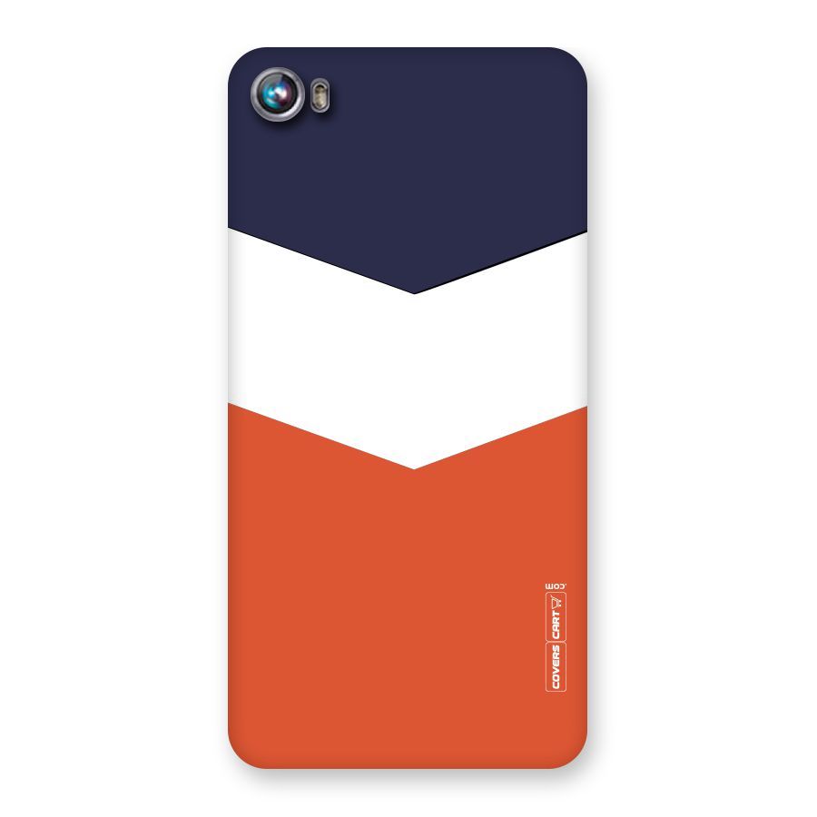Navy Blue White Orange Arrow Back Case for Micromax Canvas Fire 4 A107