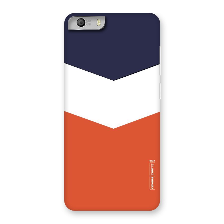 Navy Blue White Orange Arrow Back Case for Micromax Canvas Knight 2