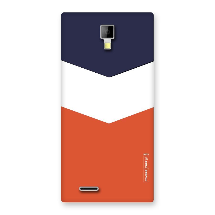Navy Blue White Orange Arrow Back Case for Micromax Canvas Xpress A99