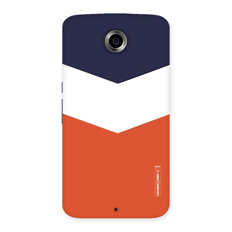 Navy Blue White Orange Arrow Back Case for Nexsus 6