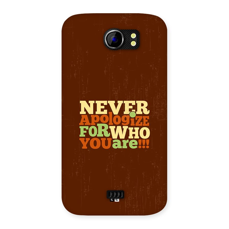Never Apologize Back Case for Canvas 2 A110