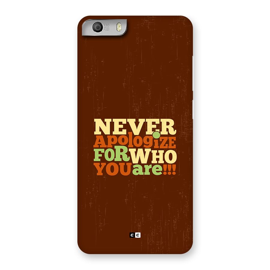 Never Apologize Back Case for Canvas Knight 2