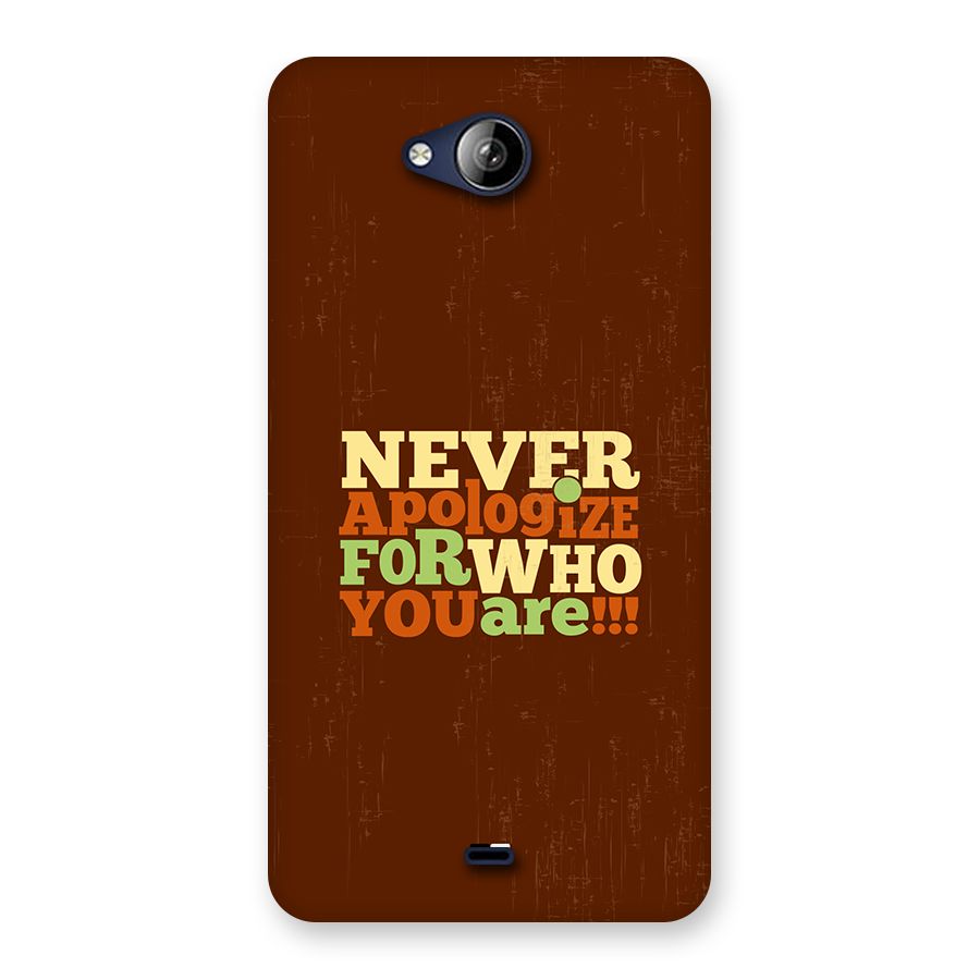 Never Apologize Back Case for Canvas Play Q355