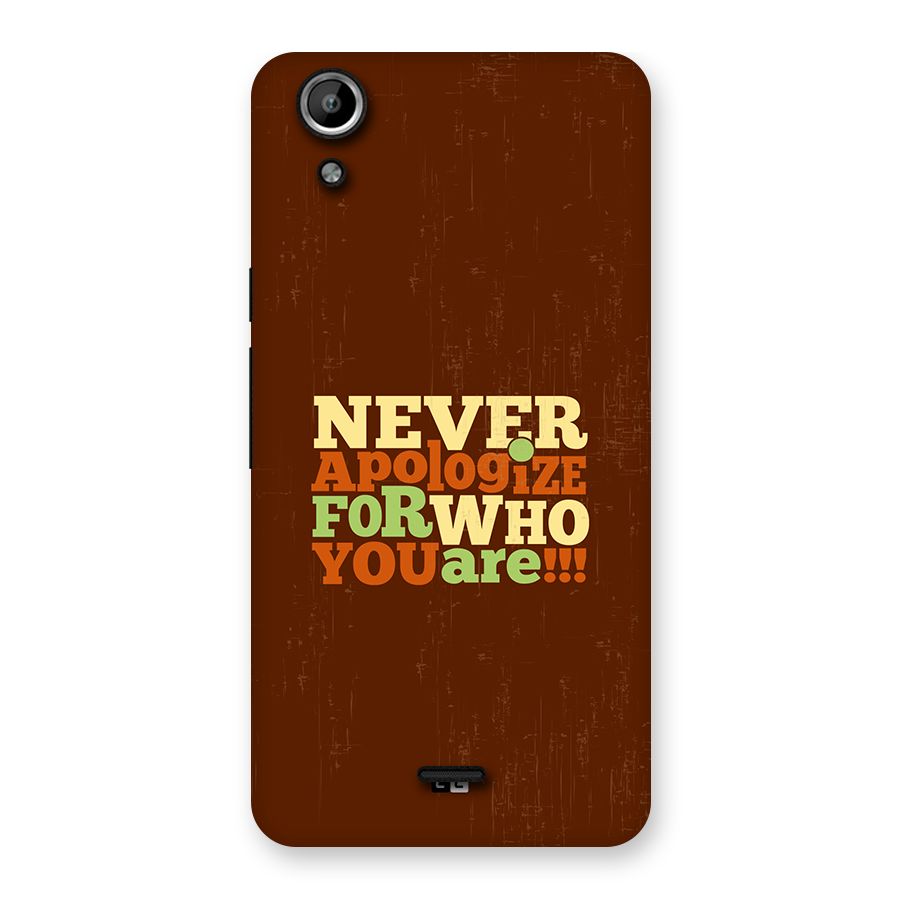 Never Apologize Back Case for Canvas Selfie Lens Q345