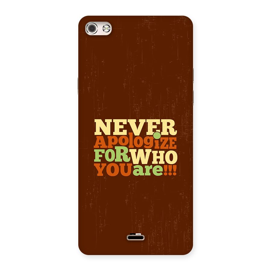 Never Apologize Back Case for Canvas Silver 5