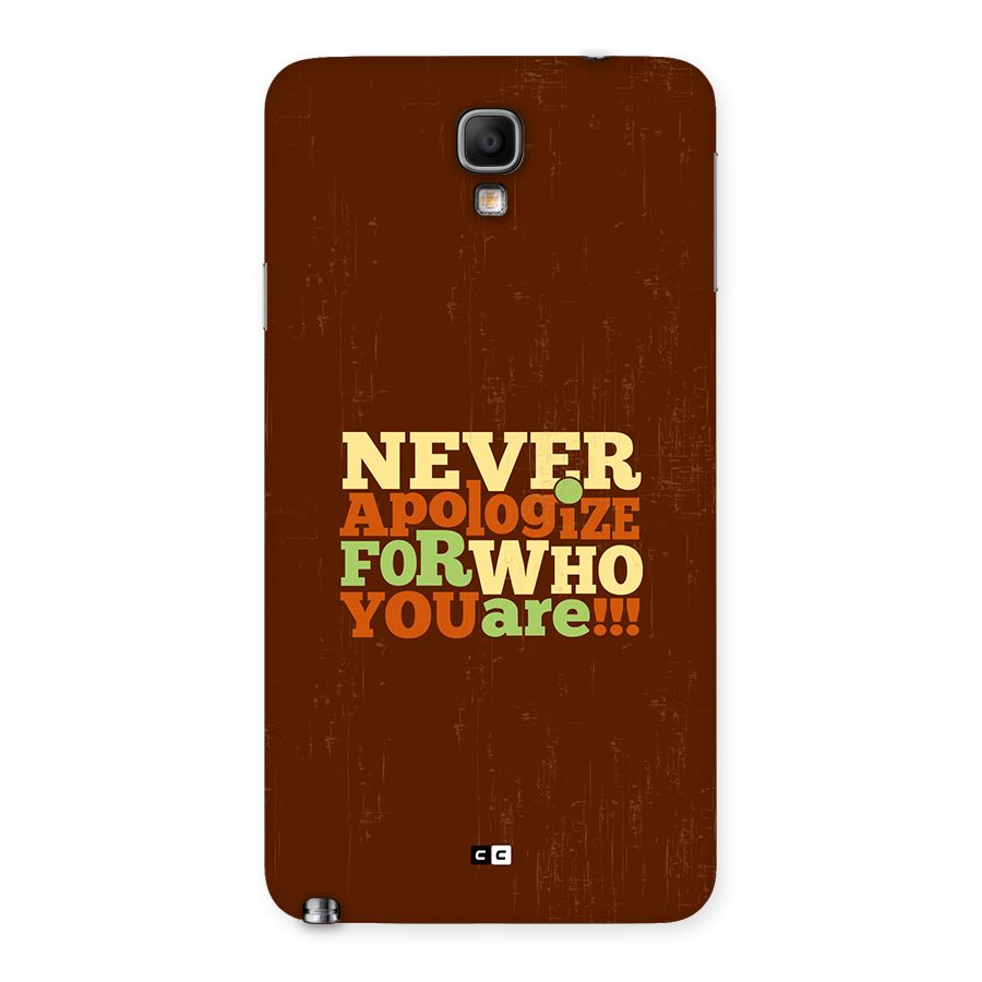 Never Apologize Back Case for Galaxy Note 3 Neo